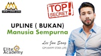 a man in a white shirt with the words'upline bukan manusia sempuraa'