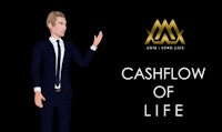 a man in a suit with the words cashflow of life